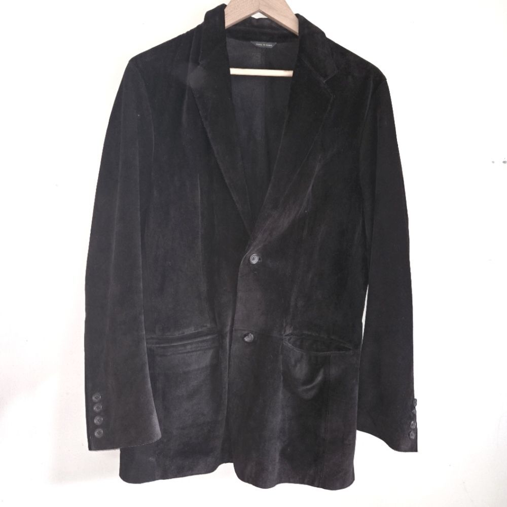 Vintage Suede Jacket Brown Leather Banana Republic Y2K Minimal 38 R